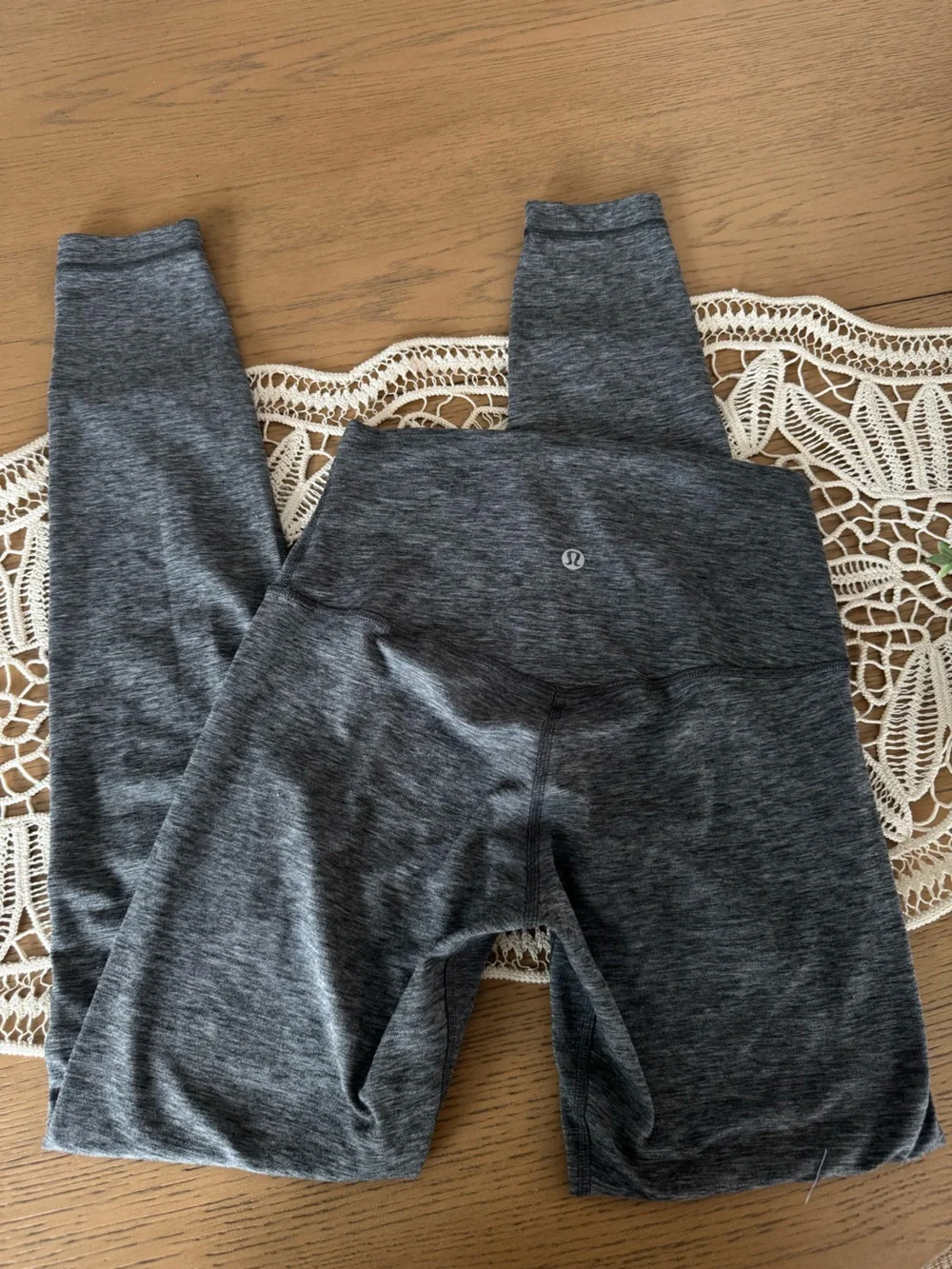 Lululemon High Waisted Align Leggings Gray Heathered Size 4 Yoga Athletic